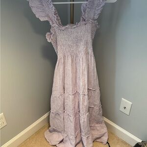 Nap dress in lavender stripe